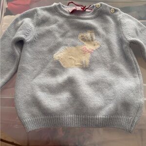 Adorable Blue Sweater with Bunny Design